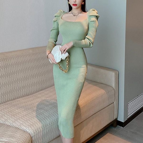 casual dresses vintage square collar bodycon midi long knitting dress spring autumn knitwear vestidos de mujer lady robe femme, Black;gray
casual dresses vintage square collar bodycon midi long knitting dress spring autumn knitwear vestidos de mujer lady robe femme, Black;gray