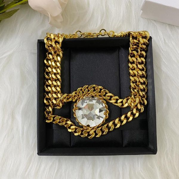 chains 2021 fashion gold double chain crystal inlaid vintage necklace women's luxury jewelry, Silver
chains 2021 fashion gold double chain crystal inlaid vintage necklace women's luxury jewelry, Silver