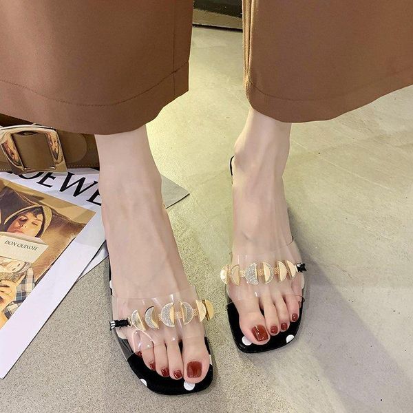 slippers 2021 summer fashion women's flip flops transparent square heel sequined woman shoes zapatillas mujer, Black
slippers 2021 summer fashion women's flip flops transparent square heel sequined woman shoes zapatillas mujer, Black