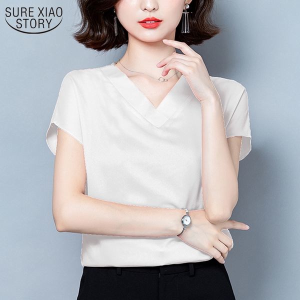 blusas plus size women blouse v-neck short sleeve woman shirts fashion solid silk chic satin office lady clothing 10297 210527, White
blusas plus size women blouse v-neck short sleeve woman shirts fashion solid silk chic satin office lady clothing 10297 210527, White