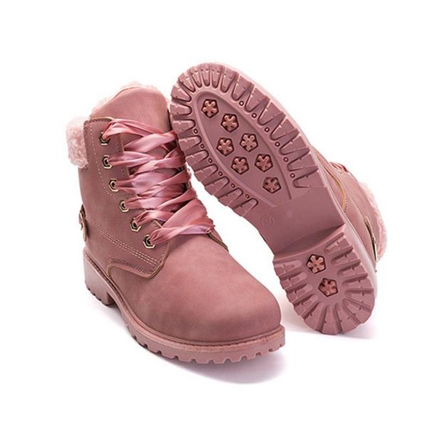 boots pink women lace up solid casual ankle round toe shoes winter snow british style pp47, Black
boots pink women lace up solid casual ankle round toe shoes winter snow british style pp47, Black