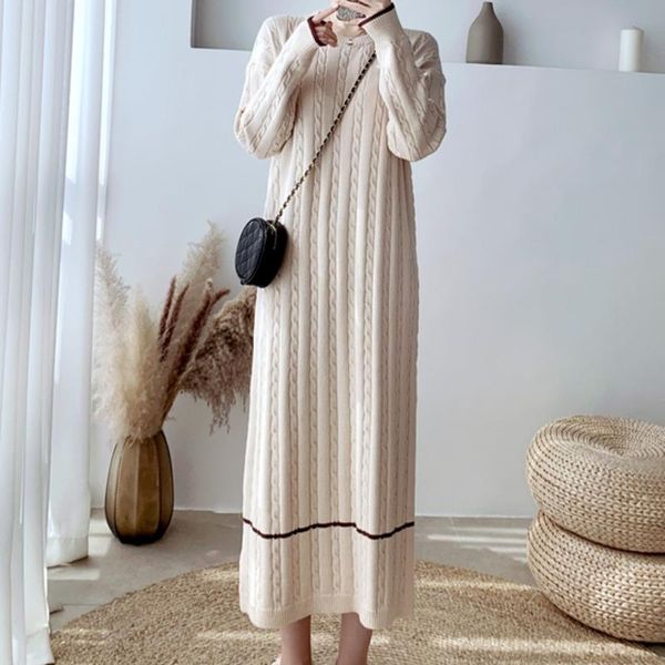 casual dresses fashion thick knitted maxi dress autumn and winter loose twist pullover sweater vintage robe femme hiver 2021, Black;gray
casual dresses fashion thick knitted maxi dress autumn and winter loose twist pullover sweater vintage robe femme hiver 2021, Black;gray