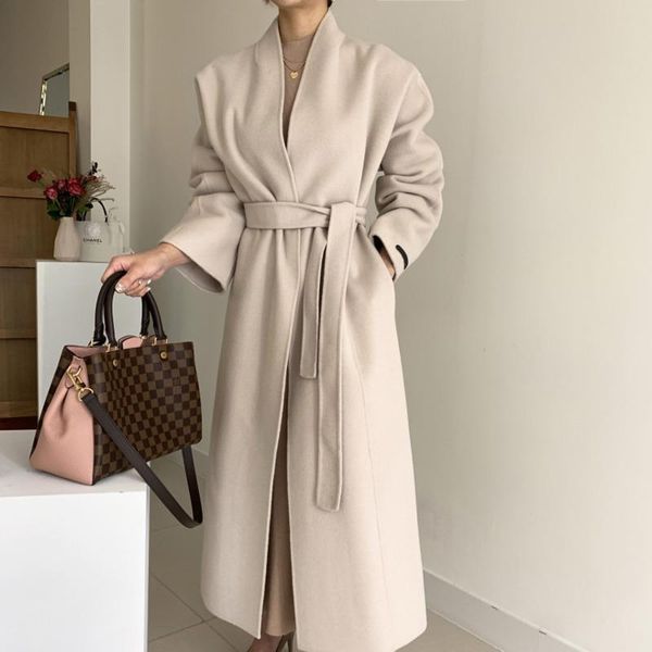women's wool & blends single-breasted belted lace-up female solid overcoats winter notched collar women woolen coats casual thick loose, Black
women's wool & blends single-breasted belted lace-up female solid overcoats winter notched collar women woolen coats casual thick loose, Black