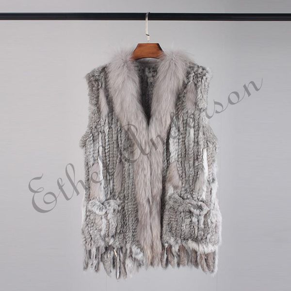 women's fur & faux womens knitted real long vest classic design gilet raccoon collar tassel slim waistcoat casual jacket pockets, Black
women's fur & faux womens knitted real long vest classic design gilet raccoon collar tassel slim waistcoat casual jacket pockets, Black