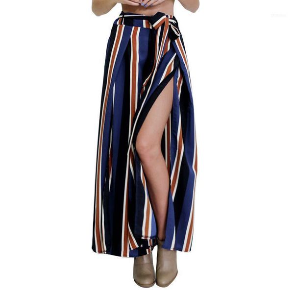 europe and america women's dress stripes slit lace-up trousers pants holiday loose pants1, Black;white
europe and america women's dress stripes slit lace-up trousers pants holiday loose pants1, Black;white