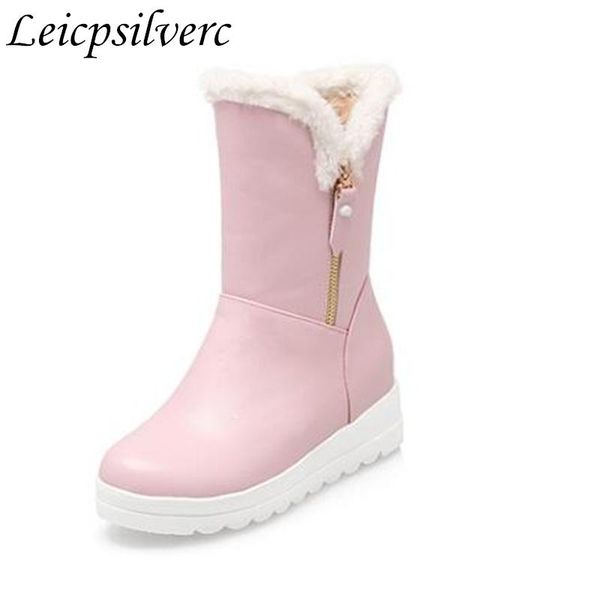 winter snow boots with thick soles and fluff cotton shoes leather waterproof warm white all-match female, Black
winter snow boots with thick soles and fluff cotton shoes leather waterproof warm white all-match female, Black