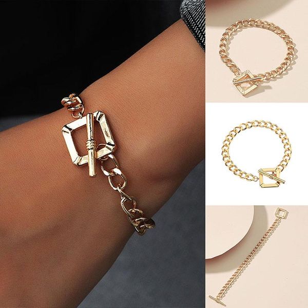 charm bracelets european and american personality creative geometric alloy couple bracelet simple fashion square thick chain party, Golden;silver
charm bracelets european and american personality creative geometric alloy couple bracelet simple fashion square thick chain party, Golden;silver