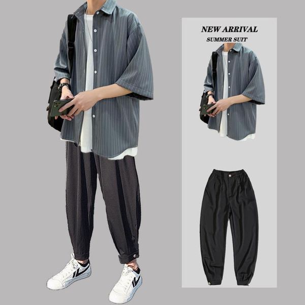 men's tracksuits 2021 men's casual set of pants three-piece sleeve shirt + white short trousers suit, Gray
men's tracksuits 2021 men's casual set of pants three-piece sleeve shirt + white short trousers suit, Gray