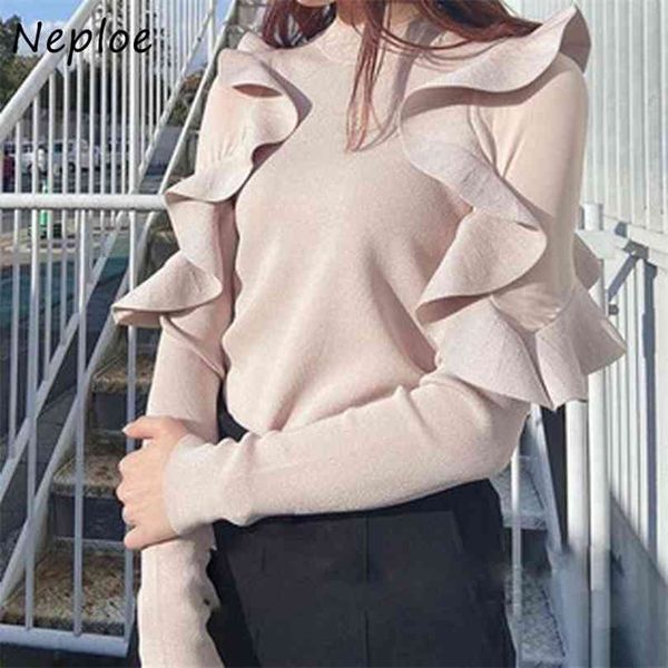 kuzuwata o neck pullover long sleeve knit sweater women ruffles patchwork slim fit pull femme spring sueter mujer 210922, White;black
kuzuwata o neck pullover long sleeve knit sweater women ruffles patchwork slim fit pull femme spring sueter mujer 210922, White;black