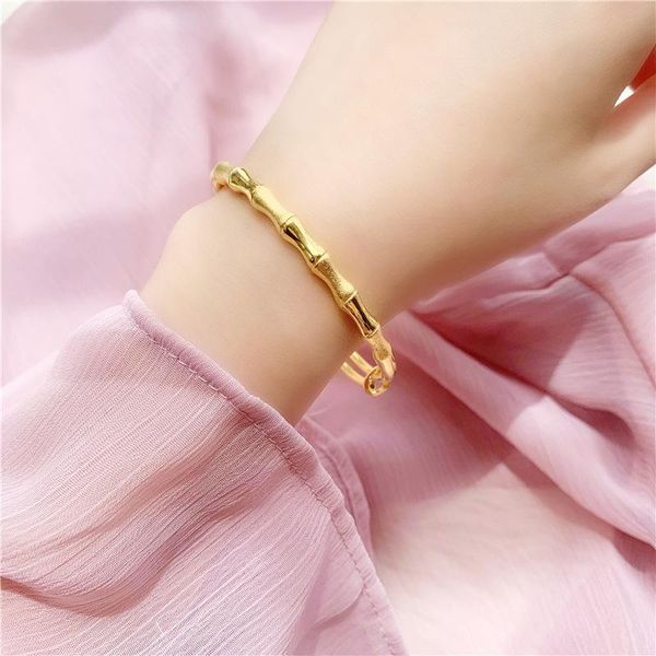 bangle ancient bamboo knot sand gold bell bracelet transfer bead female personality adjustable non-fading, Black
bangle ancient bamboo knot sand gold bell bracelet transfer bead female personality adjustable non-fading, Black