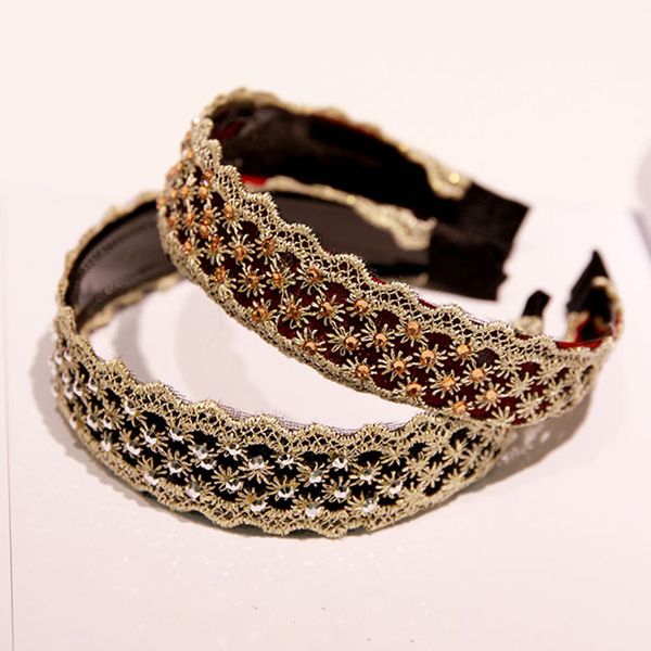new hair accessories simple lace flower hair hoop crystal headband hairband for women girls handmade wide side hairband, Silver
new hair accessories simple lace flower hair hoop crystal headband hairband for women girls handmade wide side hairband, Silver