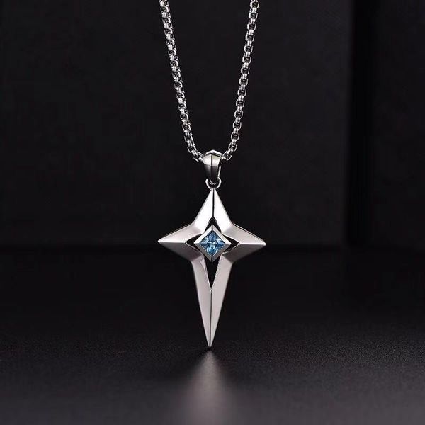 chains original design silver inlaid blue crystal geometric personality men's necklace pendant hip-hop style simple charm jewelry
chains original design silver inlaid blue crystal geometric personality men's necklace pendant hip-hop style simple charm jewelry