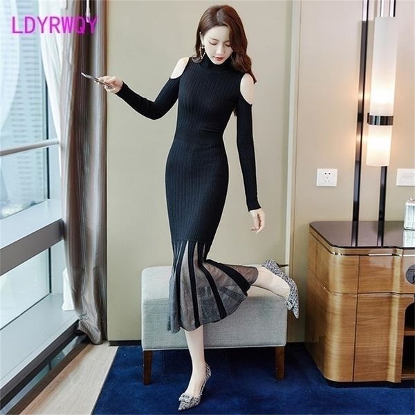 dress women's winter style slim bottom knitted autumn over knee and buttocks 210416, Black;gray
dress women's winter style slim bottom knitted autumn over knee and buttocks 210416, Black;gray