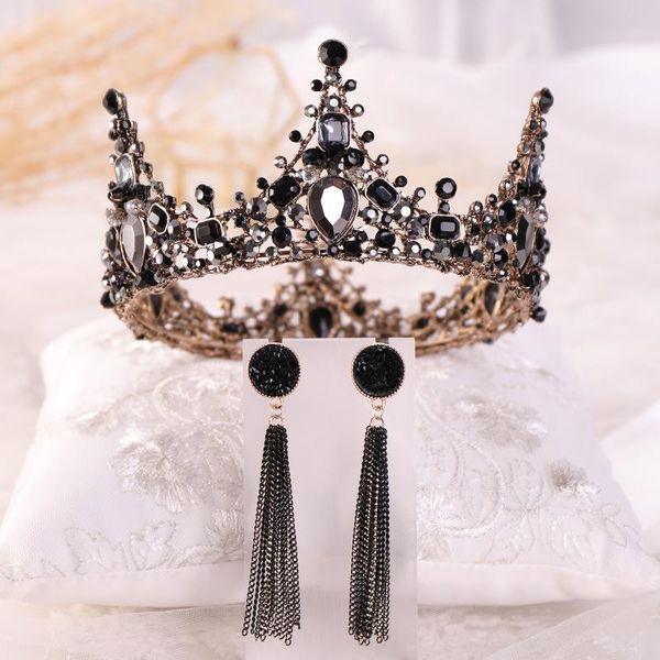 hair clips & barrettes black crystal baroque women crown with ear clip earring metal headband vintage green pageant party headpiece wedding, Golden;silver
hair clips & barrettes black crystal baroque women crown with ear clip earring metal headband vintage green pageant party headpiece wedding, Golden;silver
