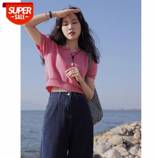net red thin short-sleeved sweater women's gentle wear short bm students #y840, White
net red thin short-sleeved sweater women's gentle wear short bm students #y840, White