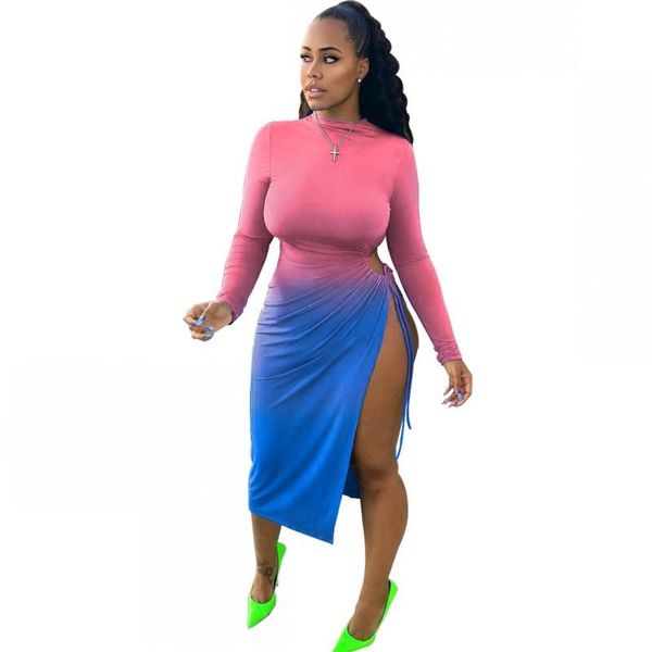 hollow dress women full sleeve high split slim robes fashion gradient color street style clubwear dresses for elegant casual, Black;gray
hollow dress women full sleeve high split slim robes fashion gradient color street style clubwear dresses for elegant casual, Black;gray