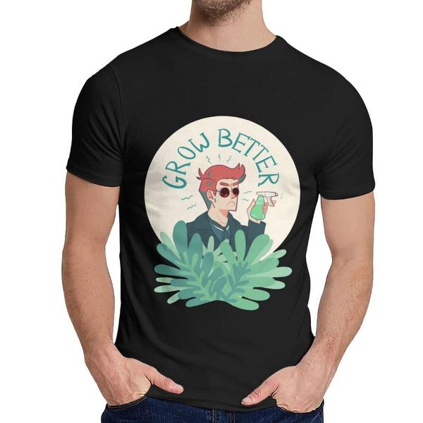 round collar good omens t shirt custom male comfortable homme tee design for men's t-shirts, White;black