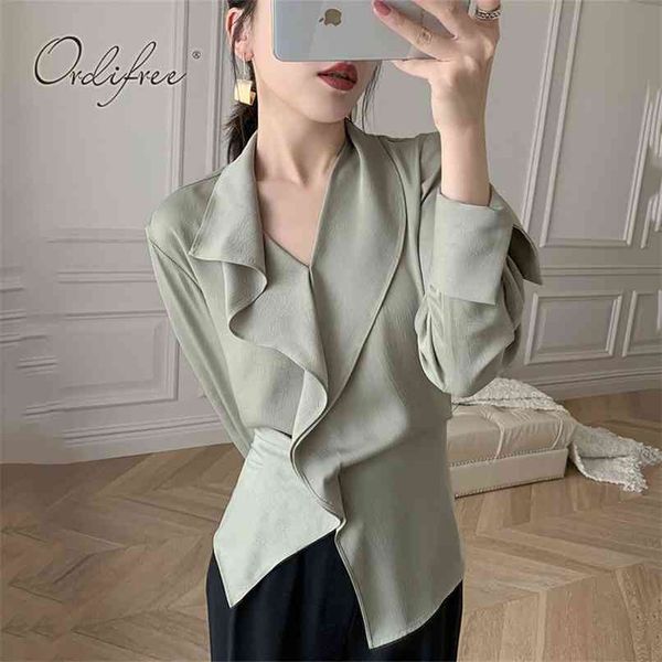 spring autumn women ruffle blouse shirt long sleeve vintage botton slim office lady fashion tunic 210513, Black
spring autumn women ruffle blouse shirt long sleeve vintage botton slim office lady fashion tunic 210513, Black