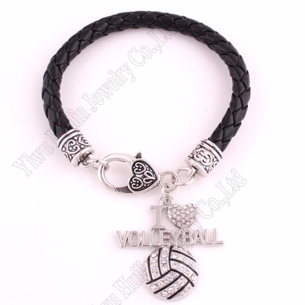 charm bracelets fans favorite sports jewelry drop 1.3"*1.3" inches i love volleyball 2d pendant leather chain lobster claw, Golden;silver
charm bracelets fans favorite sports jewelry drop 1.3"*1.3" inches i love volleyball 2d pendant leather chain lobster claw, Golden;silver