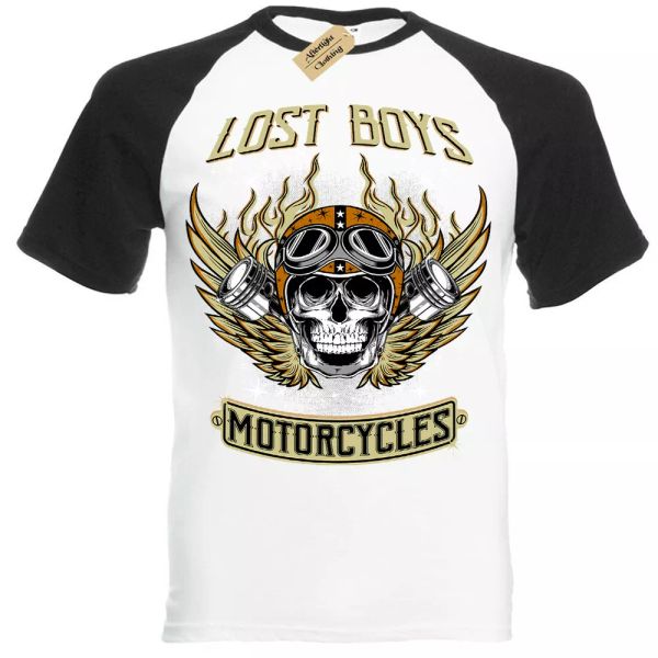 lost boys motocicletta t-shirt motociclista abbigliamento teschio manica corta, White;black
lost boys motocicletta t-shirt motociclista abbigliamento teschio manica corta, White;black