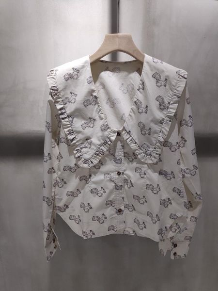 women's blouses & shirts 2021 women fashion long sleeve print ruffled doll collar casual shirt 0816, White
women's blouses & shirts 2021 women fashion long sleeve print ruffled doll collar casual shirt 0816, White