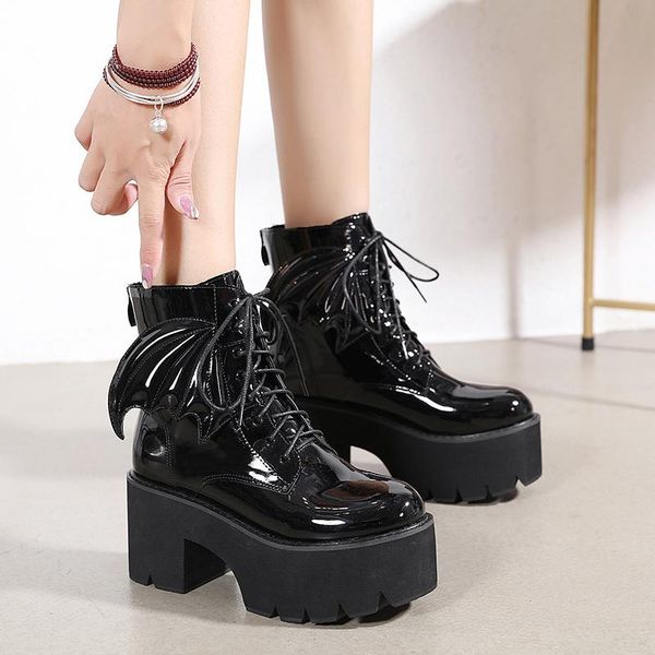 boots angel wing platform women patent leather black punk ankle for y2k shoes chunky heel
boots angel wing platform women patent leather black punk ankle for y2k shoes chunky heel