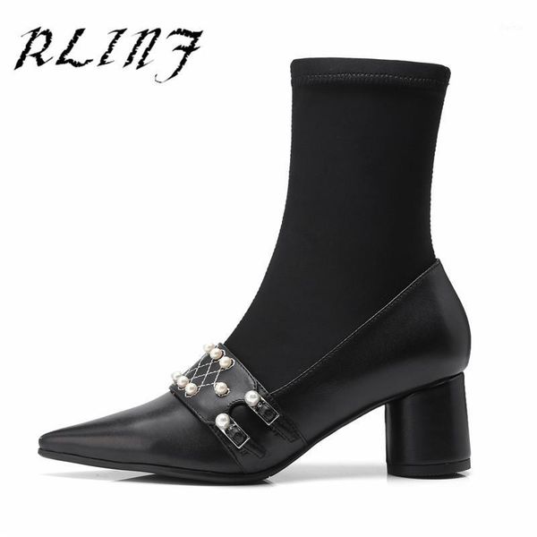 boots rlinf net red elastic pointed pearl thick high heel leather female short1, Black
boots rlinf net red elastic pointed pearl thick high heel leather female short1, Black