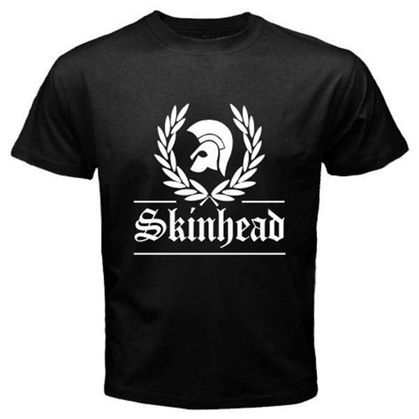 skinhead society men's black t-shirt size s-3xl, White;black