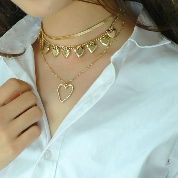 pendant necklaces fashion vintage heartshaped crystal necklace womans temperament golden multilayer female party wedding jewelry, Silver
pendant necklaces fashion vintage heartshaped crystal necklace womans temperament golden multilayer female party wedding jewelry, Silver