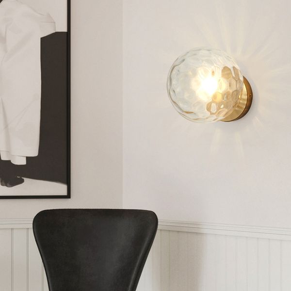 

modern minimalist corridor wall lamp nordic round glass christmas decoration home bedroom light