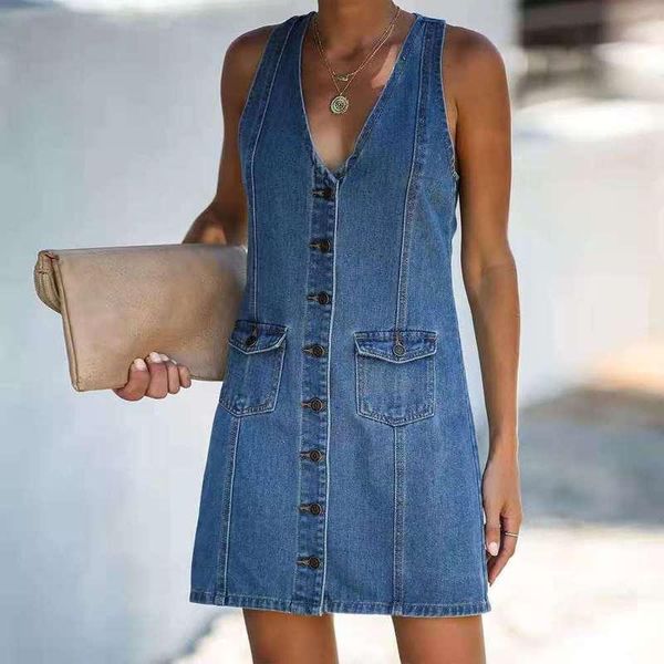 casual dresses 2021 summer fashion v-neck halter strap denim vest dress, Black;gray
casual dresses 2021 summer fashion v-neck halter strap denim vest dress, Black;gray
