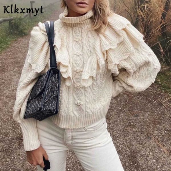 klkxmyt za turtleneck sweaters women fashion ruffled cropped knitted sweater vintage lantern sleeve female pullovers 210527, White;black
klkxmyt za turtleneck sweaters women fashion ruffled cropped knitted sweater vintage lantern sleeve female pullovers 210527, White;black