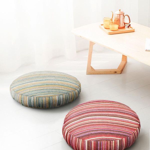 cushion/decorative pillow 45*45cm round ground meditation tatami seat cushion cottton linen stripe gray coffee green retro yoga back futon
cushion/decorative pillow 45*45cm round ground meditation tatami seat cushion cottton linen stripe gray coffee green retro yoga back futon
