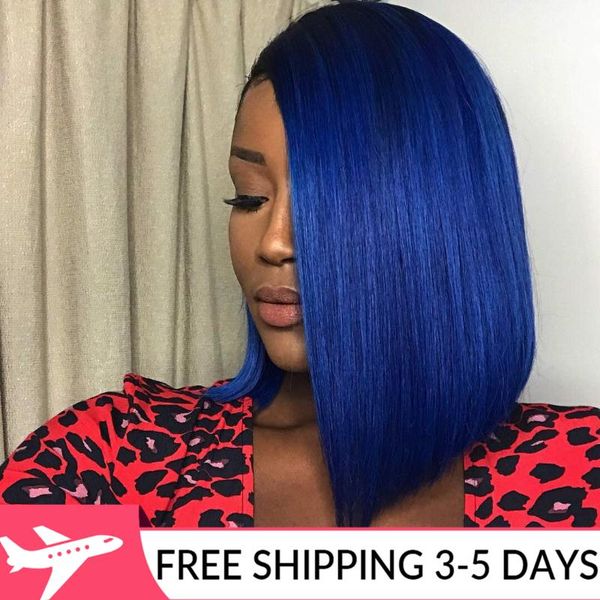 hair bulks blue bob human non lace for women 180% density middle part short blunt cut besfor, Black
hair bulks blue bob human non lace for women 180% density middle part short blunt cut besfor, Black
