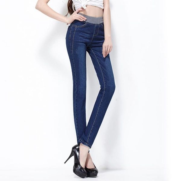 women slim pencil pants blue denim jeans trousers skinny woman elastic waist jean women's
women slim pencil pants blue denim jeans trousers skinny woman elastic waist jean women's