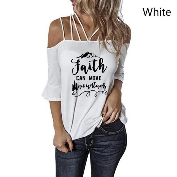 faith can move mountains printed t-shirts women summer aesthetic clothes casual graphic tees crew off shoulder slings women's t-shirt, White
faith can move mountains printed t-shirts women summer aesthetic clothes casual graphic tees crew off shoulder slings women's t-shirt, White
