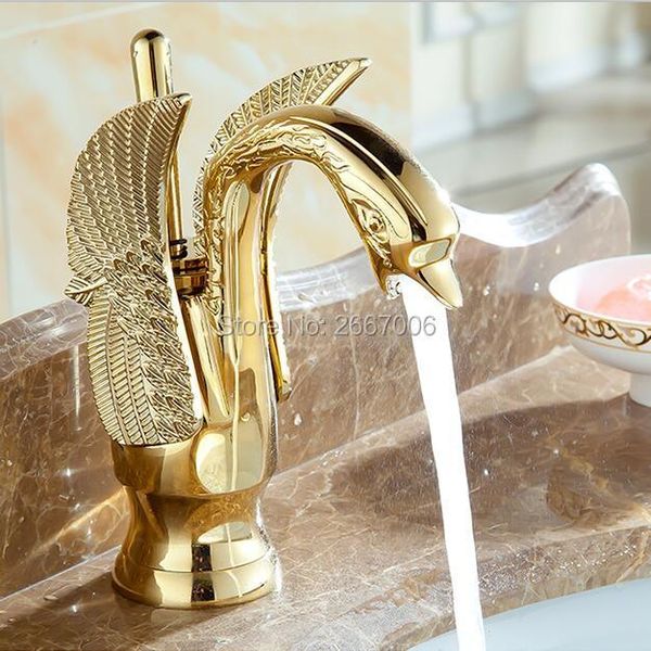 bathroom sink faucets unique carving brass golden swan faucet water tap basin mixer torneiras para pia cozinha zr475
bathroom sink faucets unique carving brass golden swan faucet water tap basin mixer torneiras para pia cozinha zr475