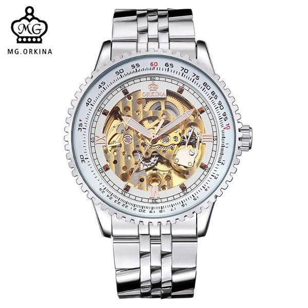 automatic watch brands mg.orkina retro movement stainless steel gear case skeleton steampunk wrist man relogio wristwatches, Slivery;brown
automatic watch brands mg.orkina retro movement stainless steel gear case skeleton steampunk wrist man relogio wristwatches, Slivery;brown