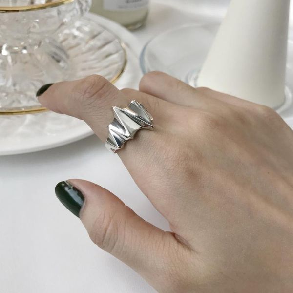 cluster rings lady's authentic s925 sterling silver fine jewelry irregular ripple geometric texture wider j306, Golden;silver
cluster rings lady's authentic s925 sterling silver fine jewelry irregular ripple geometric texture wider j306, Golden;silver