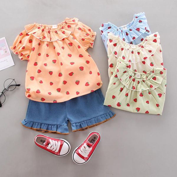 clothing sets toddler girl strawberry printed clothes set baby girls summer ruffle suit 2pcs short + denim pants fahsion outfit, White
clothing sets toddler girl strawberry printed clothes set baby girls summer ruffle suit 2pcs short + denim pants fahsion outfit, White