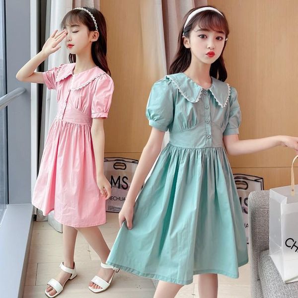 short sleeve dress girls bow patchwork sailor kids loose preppy style student chic wild puff girl's dresses, Red;yellow
short sleeve dress girls bow patchwork sailor kids loose preppy style student chic wild puff girl's dresses, Red;yellow