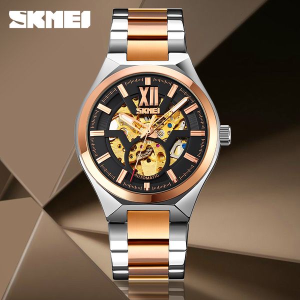 rvs gentlemen clock luxe hollow skeleton automatic original make skmei fashion mechanical men, Slivery;brown
rvs gentlemen clock luxe hollow skeleton automatic original make skmei fashion mechanical men, Slivery;brown