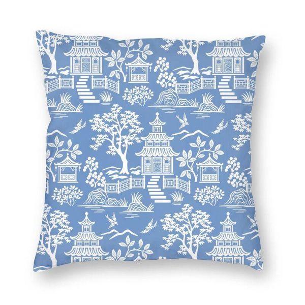 cushion/decorative pillow chinoiserie pagoda ancien blue delft willow cushion cover soft oriental style throw for car square pillowcase home 
cushion/decorative pillow chinoiserie pagoda ancien blue delft willow cushion cover soft oriental style throw for car square pillowcase home