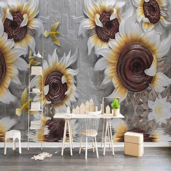 wallpapers custom murals wallpaper 3d stereo relief sunflower floral po wall cloth living room study european style art papers 3 d 
wallpapers custom murals wallpaper 3d stereo relief sunflower floral po wall cloth living room study european style art papers 3 d