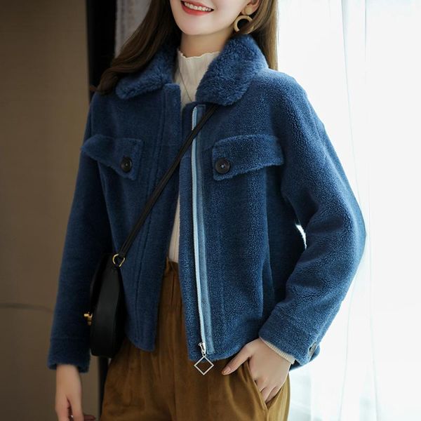 women's fur & faux women 2022 autumn winter genuine sheep shearing coat female granular real lamb jackets ladies loose outwears b49, Black
women's fur & faux women 2022 autumn winter genuine sheep shearing coat female granular real lamb jackets ladies loose outwears b49, Black