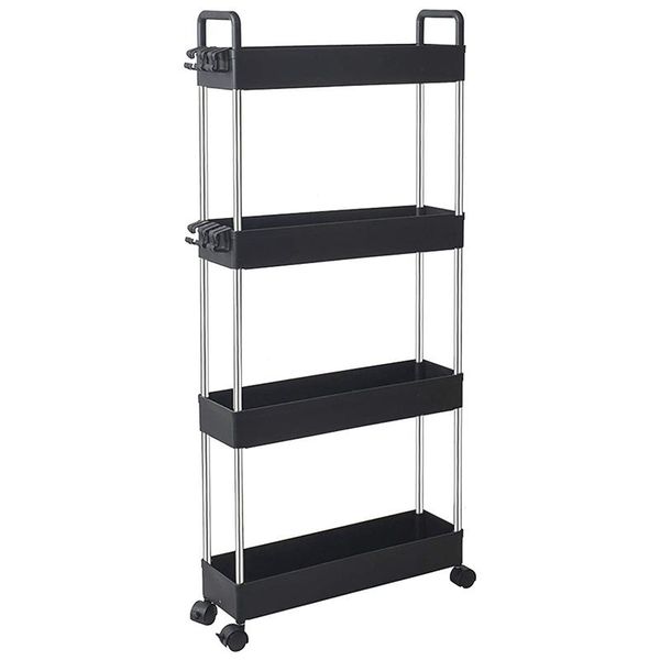 hooks & rails storage cart 4-tier slim mobile shelving unit rolling bathroom carts with handle for narrow spaces
hooks & rails storage cart 4-tier slim mobile shelving unit rolling bathroom carts with handle for narrow spaces