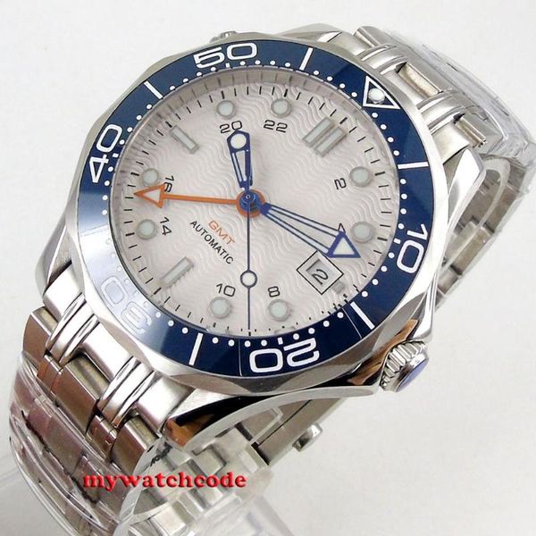 wristwatches 41mm sterile white dial sapphire glasss bracelet gmt automatic mens watch, Slivery;brown
wristwatches 41mm sterile white dial sapphire glasss bracelet gmt automatic mens watch, Slivery;brown