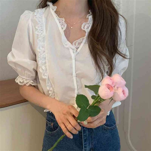 women's blouses & shirts new embroidery lace transparent womens blouses summer femme casual women shirt short sleeve girls blouse plus, White
women's blouses & shirts new embroidery lace transparent womens blouses summer femme casual women shirt short sleeve girls blouse plus, White