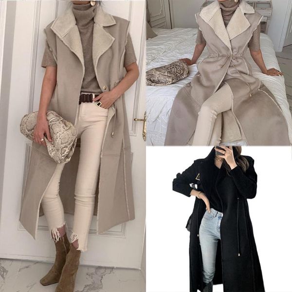 women's vests 2021 autumn and winter chic retro fur integrated personality workplace queen in the long versatile vest sleeveless coat, Black;white
women's vests 2021 autumn and winter chic retro fur integrated personality workplace queen in the long versatile vest sleeveless coat, Black;white
