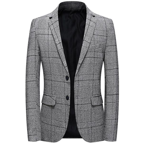 men's suits & blazers 2021 fashion men's casual boutique business lattice slim suit jacket plaid coat, White;black
men's suits & blazers 2021 fashion men's casual boutique business lattice slim suit jacket plaid coat, White;black